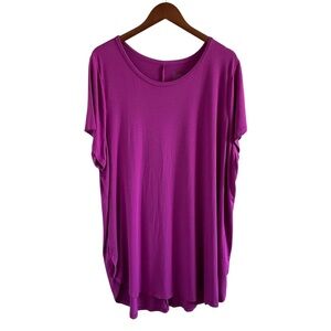 Livi Active Short Sleeve Tunic Top Curved Hem Hi Low Hem